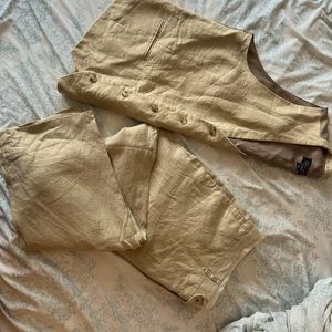 Mens linen vest and pants